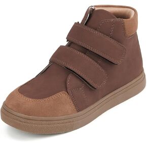 Coutgo Toddler Boys Shoes Dress Boots High Top Sneakers Velcro Strap Rubber Sole Non Slip Outdoor Walking Shoes
