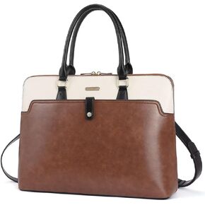 CLUCI Leather Briefcase for Women 15.6 Inch Laptop Business Vintage Slim Ladies Shoulder Bag