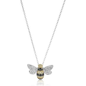 Amazon Collection Sterling Silver Pendant Necklace Made with Crystal (18")