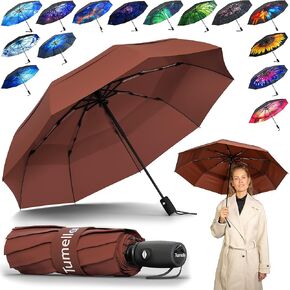 TUMELLA UltraV7 Umbrella, 1 Windproof Travel Umbrella [Superior, Beautiful, Light & Unbreakable], 2023 Anti-Flip & Ultra-Flex Tech, Compact in Kuwait
