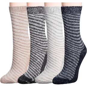 جوارب Mio Marino النسائية الصوفية الدافئة - جوارب محبوكة سميكة وناعمة - 4 عبوات - صندوق هدايا in Kuwait