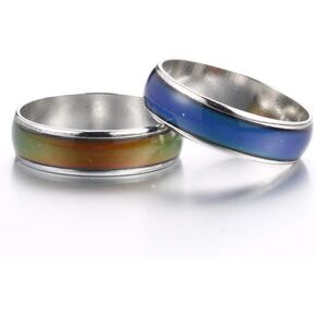 2 قطعة 6 مللي متر اللون تغيير حلقة المزاج العاطفة مؤشر درجة الحرارة النحاس اللون تغيير الدائري للنساء الرجال الفتيات الفتيان in Kuwait