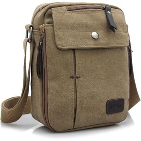 navor Men's Small Vintage Multipurpose Canvas Crossbody Shoulder Bag Crossover Messenger Travel Bag Purse