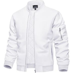 KEFITEVD Men's Jacket Winter Warm Bomber Jackets Full Zip Windbreaker Casual Windproof Jackets Coats