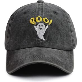 GzacDeope Boo قبعات الهالوين للنساء والرجال، قبعة زينة حفلات الهالوين المضحكة، قبعة بيسبول مطرزة من القطن قابلة للتعديل in Kuwait