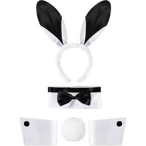 Spooktacular Creations Bunny Accessories Set with Bunny Ears Headband,Bow Tie,Bunny Tail and Arm Cuffs for Halloween Cosplay in Saudi Arabia