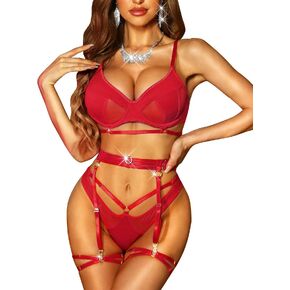 RSLOVE Lingerie Set for Women Strappy Lingerie Underwire Push Up Bra and Panty Set Exotic Bondage Lingerie in Saudi Arabia