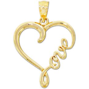 Charm America - Gold Love Heart Charm - 10 Karat Solid Gold in Saudi Arabia