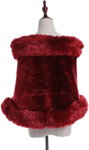 معطف Amore Bridal نسائي فاخر من الفرو الصناعي شال الملتف من أجل الشتاء in Kuwait