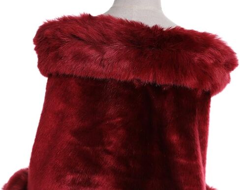 معطف Amore Bridal نسائي فاخر من الفرو الصناعي شال الملتف من أجل الشتاء in Kuwait