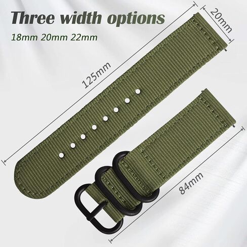 uEmoh Watch Straps, Quick Release Nylon Watch Bands for Men Women, Watch Bands of Multiple Colors & Width(18mm, 20mm, 22mm) in Kuwait