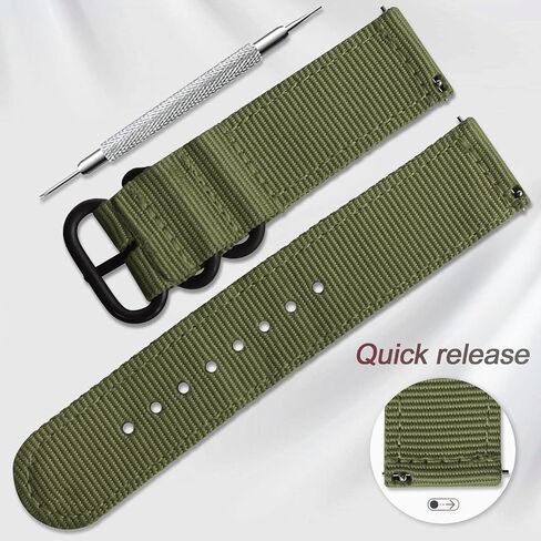 uEmoh Watch Straps, Quick Release Nylon Watch Bands for Men Women, Watch Bands of Multiple Colors & Width(18mm, 20mm, 22mm) in Kuwait