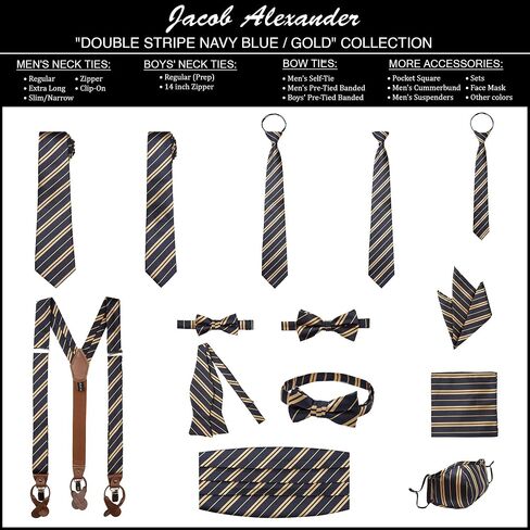 Jacob Alexander Woven Double Stripe Men's Clip-On Neck Tie in Saudi Arabia