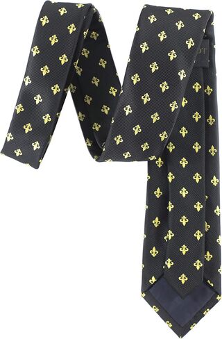 ربطة عنق سوداء بنمط MENDEPOT Gold Fleur De Lis مع ربطة عنق بنمط Box Fleur De Lis in Saudi Arabia