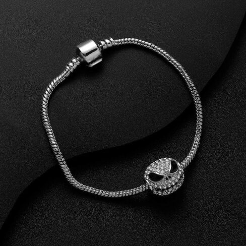 hanreshe الأقراط الجمجمة الجمجمة جاك فضية اللون دائرية صغيرة أقراط كابوس قبل عيد الميلاد الكرتون والمجوهرات القوطية للنساء والفتيات in Kuwait