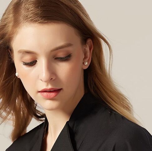 اقراط مرصعة باللؤلؤ للنساء والفتيات، 3 ازواج من الفضة الاسترلينية عيار 925 مع عمود صغير من اللؤلؤ لا يسبب الحساسية، مجموعة مجوهرات لعيد الميلاد والذكرى السنوية وعيد الحب in Kuwait