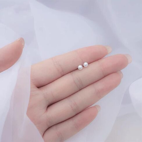 اقراط مرصعة باللؤلؤ للنساء والفتيات، 3 ازواج من الفضة الاسترلينية عيار 925 مع عمود صغير من اللؤلؤ لا يسبب الحساسية، مجموعة مجوهرات لعيد الميلاد والذكرى السنوية وعيد الحب in Kuwait