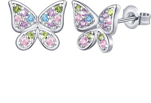 Butterfly Earrings for Girls Women Hypoallergenic Crystal Stud Earrings for Daughter Granddaughter Niece in Saudi Arabia