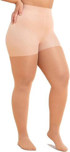 شابر مينت جوارب طويلة سوداء غير شفافة بلون واحد مع جزء علوي للتحكم من النايلون للنساء من S الى Plus in Kuwait