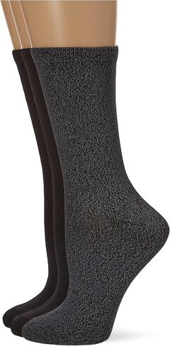 K. Bell Socks womens Soft and Dreamy 3 Pack Crew Casual Sock, Gray Marl, Shoe Size 4-10 US in Saudi Arabia
