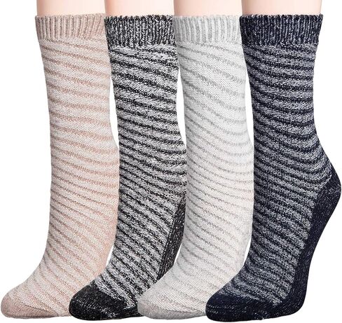 جوارب Mio Marino النسائية الصوفية الدافئة - جوارب محبوكة سميكة وناعمة - 4 عبوات - صندوق هدايا in Kuwait