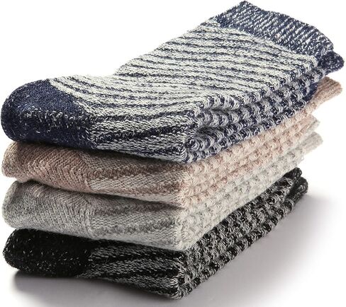 جوارب Mio Marino النسائية الصوفية الدافئة - جوارب محبوكة سميكة وناعمة - 4 عبوات - صندوق هدايا in Kuwait