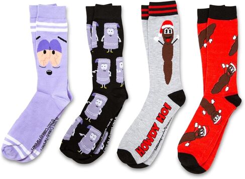 مجموعة هدايا جوارب تولي والمستر هانكي كرو من ساوث بارك | مجموعة من 4 in Kuwait