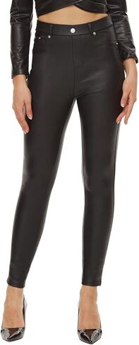 Ginasy Faux Leather Pants for Women High Waisted Stretch Tummy Control Dressy Pleather Leggings with Pockets in Kuwait