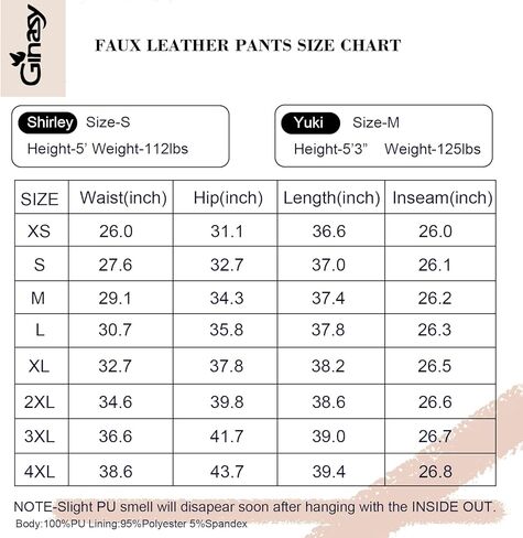 Ginasy Faux Leather Pants for Women High Waisted Stretch Tummy Control Dressy Pleather Leggings with Pockets in Kuwait