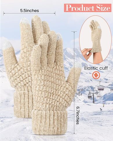 6 أزواج من قفازات الشتاء للأطفال من Mumufy، قفازات شاشة لمس محبوكة للأطفال، قفازات دافئة مبطنة بالصوف للأطفال الصغار للفتيات المراهقات والأولاد in Kuwait