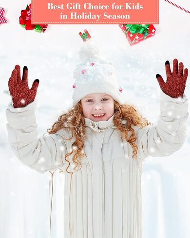 6 أزواج من قفازات الشتاء للأطفال من Mumufy، قفازات شاشة لمس محبوكة للأطفال، قفازات دافئة مبطنة بالصوف للأطفال الصغار للفتيات المراهقات والأولاد in Kuwait