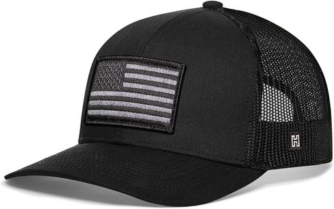 قبعة العلم الأمريكي من هاكا، قبعة سائق الشاحنة الأمريكية للرجال والنساء، قبعة بيسبول قابلة للتعديل، قبعة شبكية، قبعة سوداء متينة للاستخدام في الهواء الطلق in Kuwait