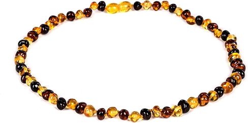 قلادات عنبر البلطيق الطبيعي للنساء من أمبيراج - مصنوعة يدويًا من خرز باروكي عنبر البلطيق المصقول/المعتمد/جودة مضمونة (3 ألوان) (45 سم - 17.72 بوصة) in Kuwait