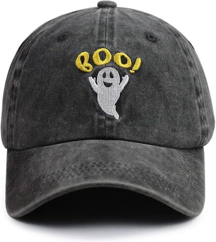 GzacDeope Boo قبعات الهالوين للنساء والرجال، قبعة زينة حفلات الهالوين المضحكة، قبعة بيسبول مطرزة من القطن قابلة للتعديل in Kuwait