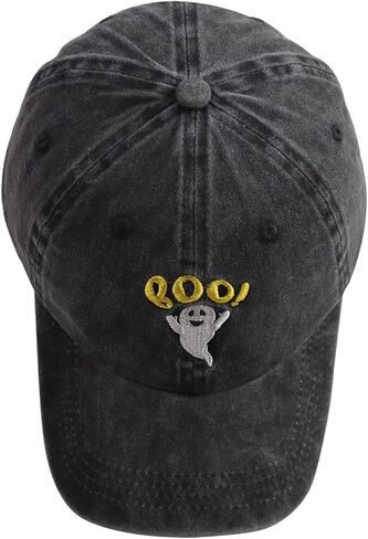 GzacDeope Boo قبعات الهالوين للنساء والرجال، قبعة زينة حفلات الهالوين المضحكة، قبعة بيسبول مطرزة من القطن قابلة للتعديل in Kuwait