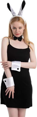 Spooktacular Creations Bunny Accessories Set with Bunny Ears Headband,Bow Tie,Bunny Tail and Arm Cuffs for Halloween Cosplay in Saudi Arabia