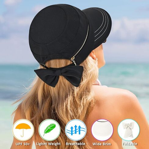 قبعات الشمس للنساء، عامل حماية من أشعة الشمس فوق البنفسجية 50+، قبعة شاطئ قابلة للتحويل in Kuwait