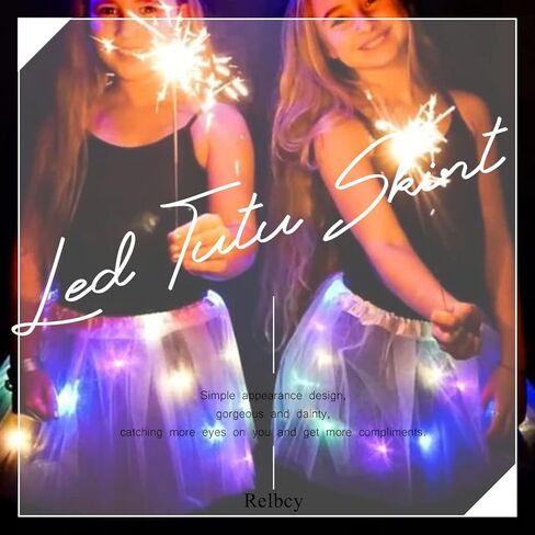 RELBCY LED Tutu Skirt Light Up Ballet Skirt Layered Tulle Tutus Party Dance Costume for Women and Girls in Kuwait