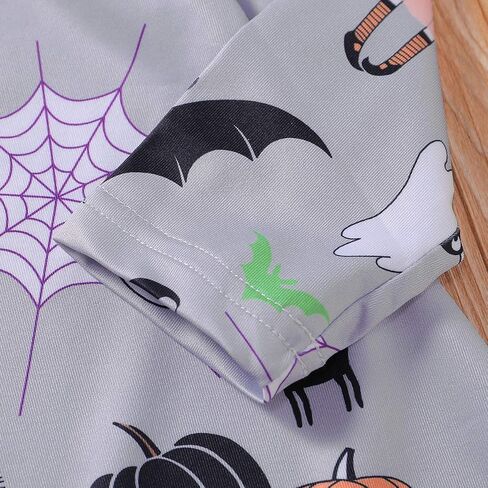 LYSMuch Toddler Girls Halloween Dresses Kids Printed Bat Pumpkin Ghost Fall Costume in Saudi Arabia
