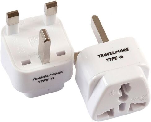2 Pack UK Travel Adapter for Type G Plug - Works with Electrical Outlets in United Kingdom, Hong Kong, Ireland, Great Britain, Scotland, England, London, Dublin & More in Kuwait