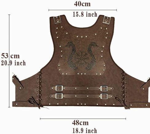 الفايكنج الجلود درع المحارب الصدر درع الكتف بولي سترة سترة جلدية القرون الوسطى الفايكنج لوحة الثدي LARP تأثيري حفلة الهالوين in Kuwait