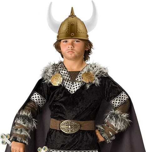 ifavor123 Adult Viking Warrior Horns Helmets for Halloween Costume Dress Up Football Fan Wearable Plastic Hat Helmets (1 set) in Kuwait