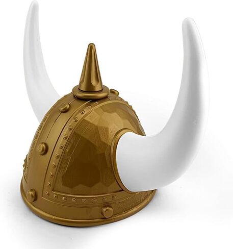 ifavor123 Adult Viking Warrior Horns Helmets for Halloween Costume Dress Up Football Fan Wearable Plastic Hat Helmets (1 set) in Kuwait