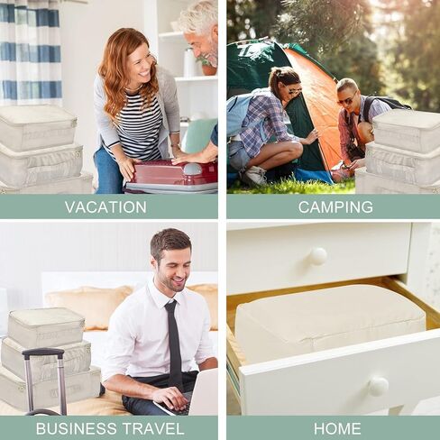 8 Set Packing Cubes - WantGor 6 Travel Organizer Luggage Compression Pouches + 1 Shoes Bag+ 1 Clear Toiletry Bag in Kuwait