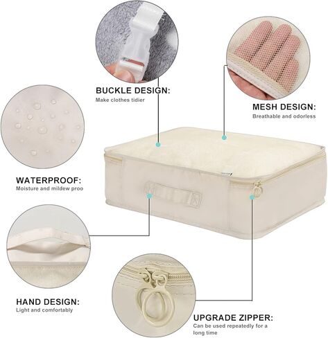 8 Set Packing Cubes - WantGor 6 Travel Organizer Luggage Compression Pouches + 1 Shoes Bag+ 1 Clear Toiletry Bag in Kuwait