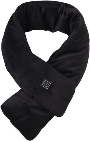 Heating Scarf,MoreChioce Rechargeable Electric Neck Warmer with 3 Levels Adjustable Temperature Neck Heating Pad Warm Scarf for Men Women,80cm×10cm,Black in Kuwait
