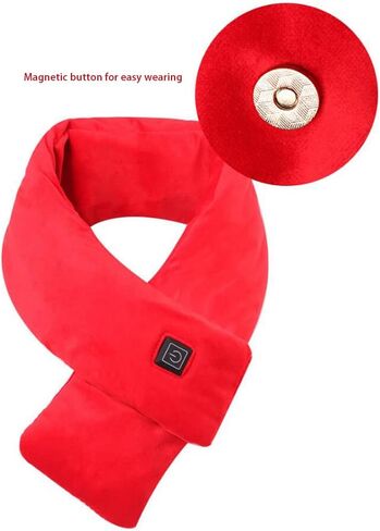 Heating Scarf,MoreChioce Rechargeable Electric Neck Warmer with 3 Levels Adjustable Temperature Neck Heating Pad Warm Scarf for Men Women,80cm×10cm,Black in Kuwait