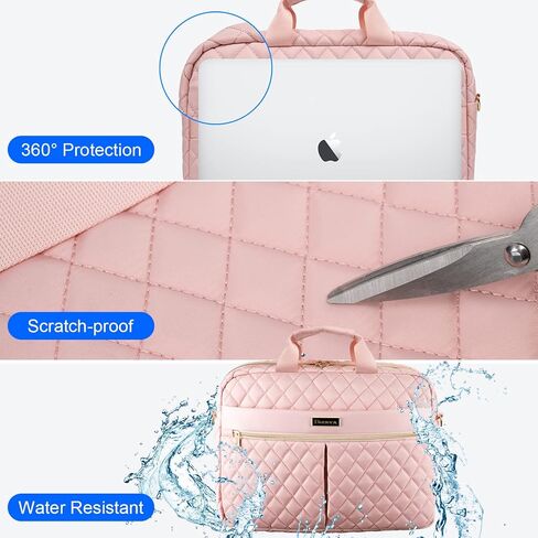 Womens Laptop Bag, 17-3-Inch Laptop & Tablet Briefcase for Women, Quilted Office Laptop Case Computer Book Bag for Business Work Travel, Black… in Kuwait