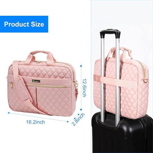 Womens Laptop Bag, 17-3-Inch Laptop & Tablet Briefcase for Women, Quilted Office Laptop Case Computer Book Bag for Business Work Travel, Black… in Kuwait