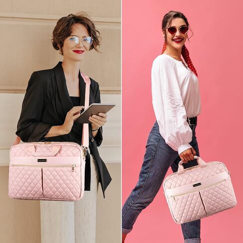 Womens Laptop Bag, 17-3-Inch Laptop & Tablet Briefcase for Women, Quilted Office Laptop Case Computer Book Bag for Business Work Travel, Black… in Kuwait